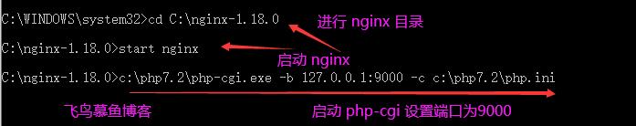 启动 nginx php-cgi