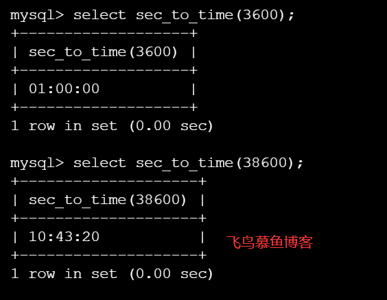mysql sec_to_time函数介绍,mysql 秒数转成时间的方法,sec_to_time使用方法