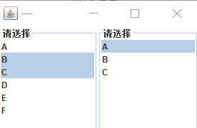 Java 入门图形用户界面设计之列表框JList