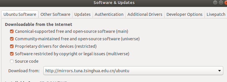 Ubuntu18.04 设置国内镜像软件源进行软件下载/更新 
