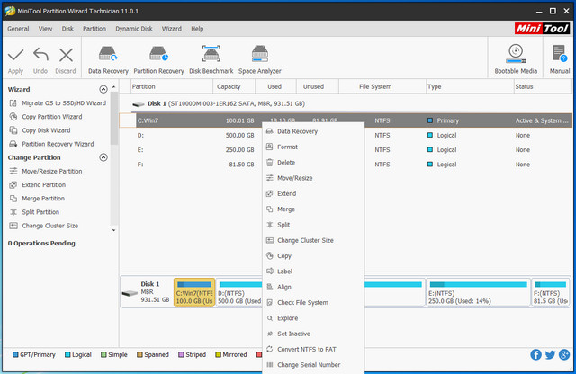 MiniTool Partition Wizard Technician 11.0.1 特别版