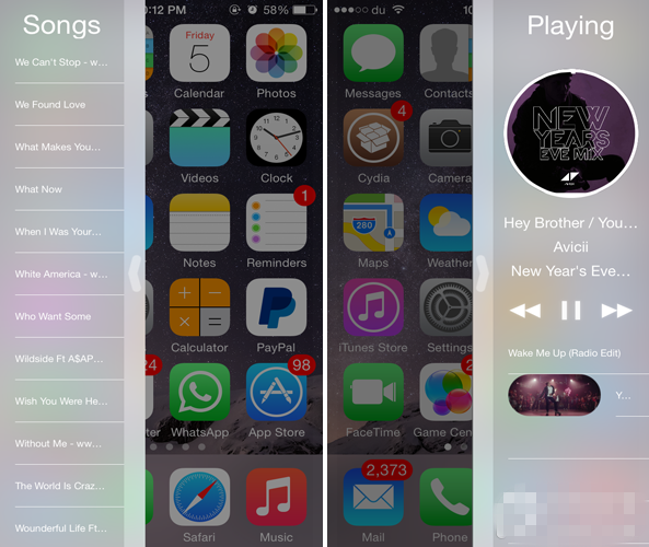 iOS8.1越狱插件Clex2 提供iOS全局的音乐控制体验如何使用好代码教程